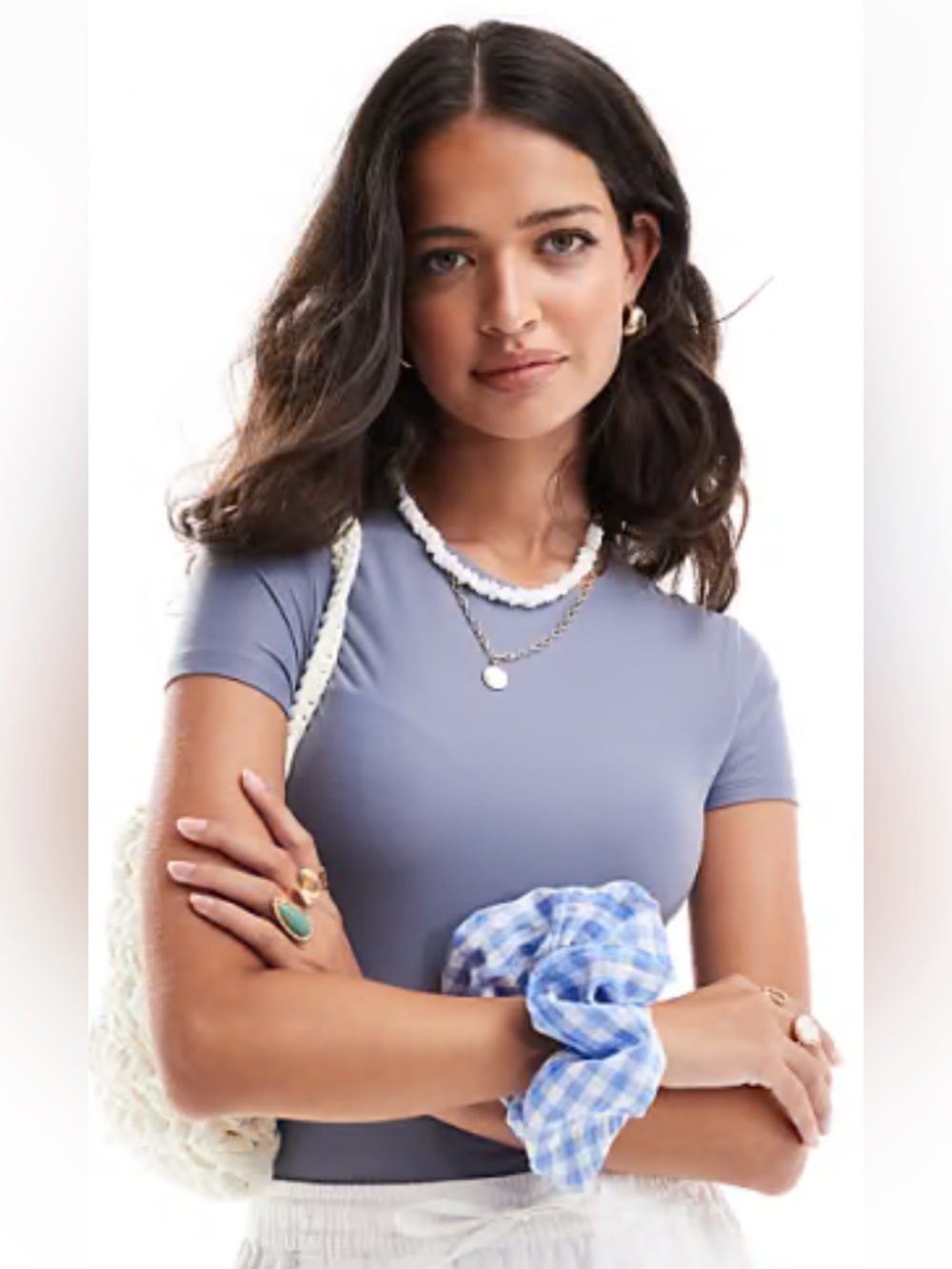 Abercrombie & Fitch Blue Short-Sleeve One-Piece Bodysuit